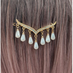 Pearl drop studded hair pin
