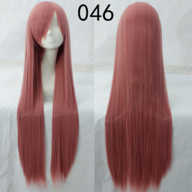 Ash coral fringed straight cosplay wig -100cm (099-46)