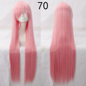 Berry pink long fringe straight cosplay wig (070)