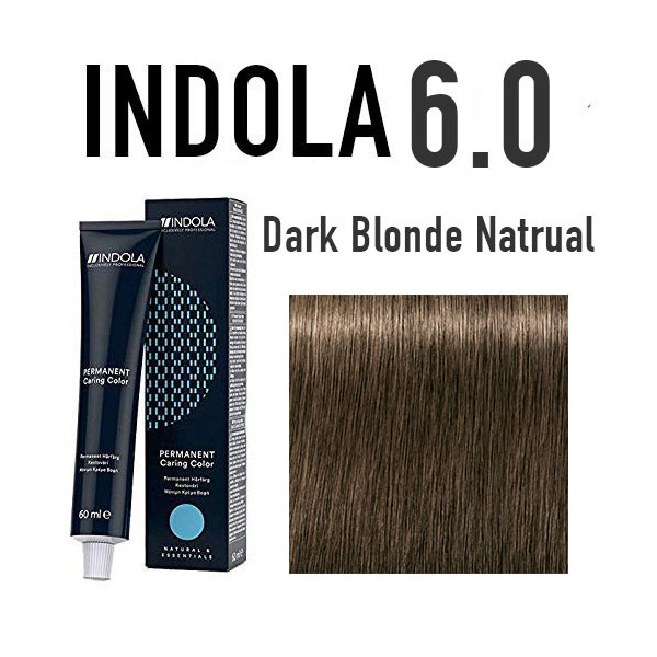 6.0 Dark blonde natural Indola Professional 60ml +60ml 20vol developer