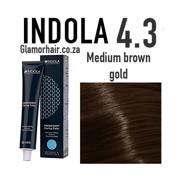 4.3 Medium brown gold Indola Professional 60ml +60ml 20vol developer
