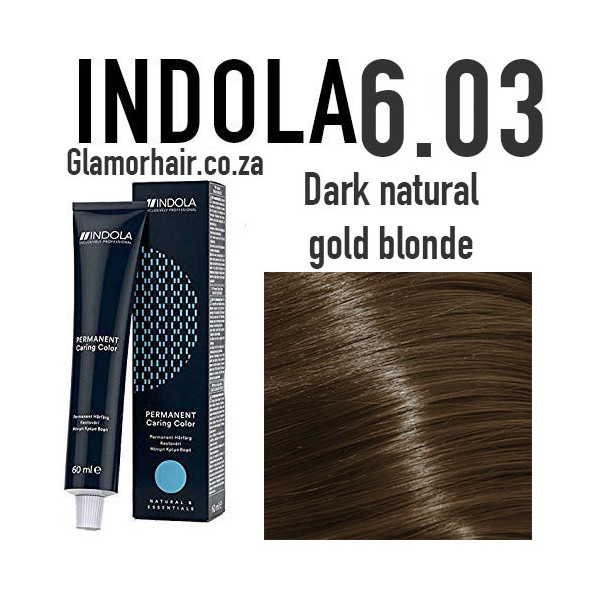 6.03 golden dark blonde/chestnut brown natural Indola Professional 60ml +60ml 20vol developer