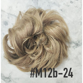 *12M-24 (M12bT24) Light brown-medium blonde mix scrunchie by Proextend - Synthetic