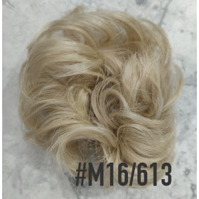 *M16/613  Pearl platinum blonde mix scrunchie by Proextend - Synthetic