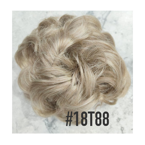 *18T-88 Ash platinum beige blonde mix scrunchie by Proextend - Synthetic