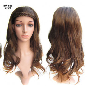 Color 2T30 Alice band half head wig- Synthetic hair