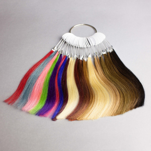 Velvet hair extensions 100% human hair color sample ring 25 colors