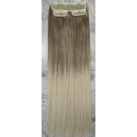 *T9-61  Platin m Ash light brown ombr   60cm  traight Synthetic 3pc XXL clip in hair extensions