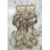 *T18B-88 Ash latte light blonde mix 60cm Wavy synthetic 3pc XXL clip in hair extensions