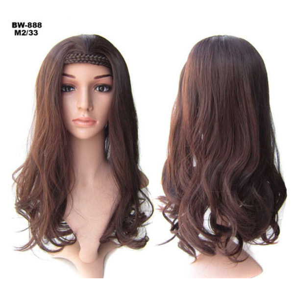 Color M2-33 Alice band half head wig- Synthetic hair