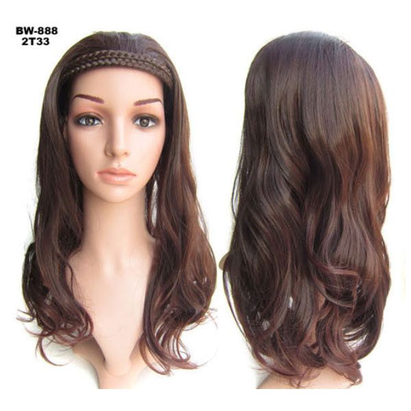 Color 2T-33 Alice band half head wig- Synthetic hair