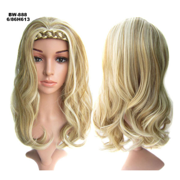 Color 8H86-613 Alice band half head wig- Synthetic hair