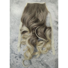 *T18B-613 Ash light blonde mix, tie on wavy ponytail 55cm by ProExtend
