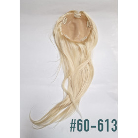 16x16cm (45-50cm) Crown topper. Full silk base,100% Indian remy human hair (platinum blondes)
