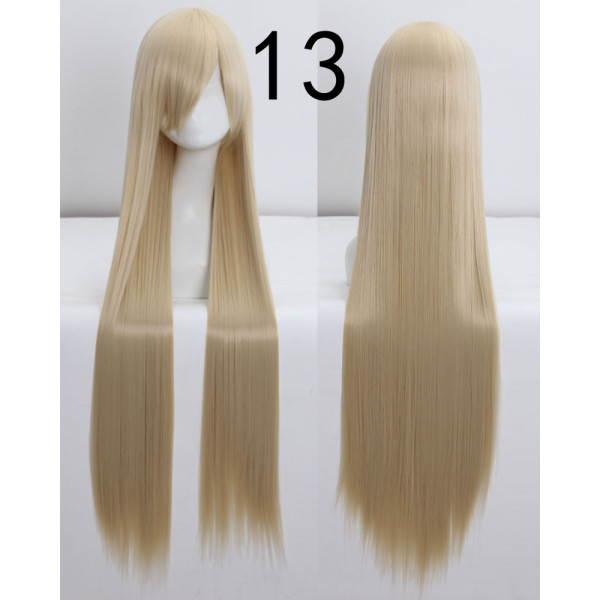 Latte blonde long fringe straight cosplay wig (099-13)