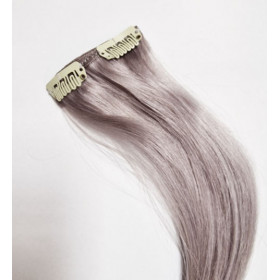 Double clip human hair color highlight 40cm