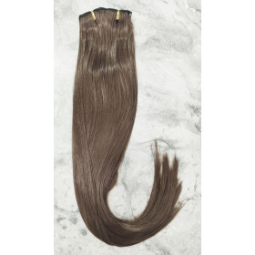 *8B Ash light brown 55-60cm clip in hair extensions 10pc set- straight, Synthetic hair