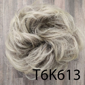 *T6K613 ombre ash platinum blonde mix scrunchie by Proextend - Synthetic
