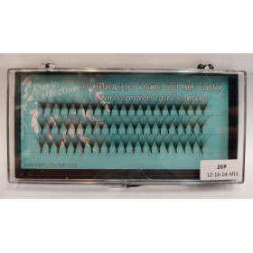 12-13-14MM Mink collection 20D invisible base, 20 strand cluster eyelash extensions box