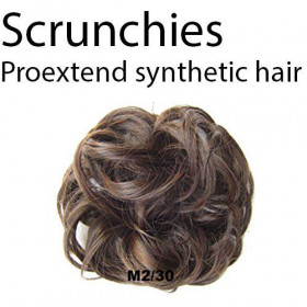 *M2-30 Dark chestnut mix scrunchie by Proextend - Synthetic