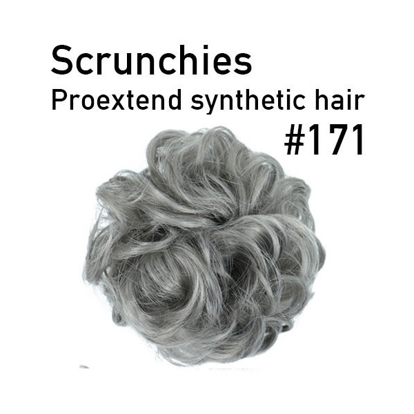 *171 Medium silver grey scrunchie by Proextend - Synthetic