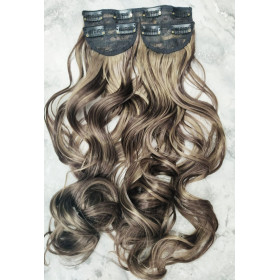 *H6K-18B 60cm wavy Synthetic 3pc XXL clip in hair extensions
