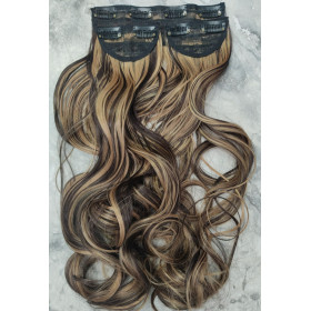 *H4-27 60cm wavy Synthetic 3pc XXL clip in hair extensions