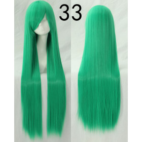 Lime green long fringe straight cosplay wig (033)
