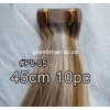 45cm *P8-65 Ash platinum brown mix Tape in hair extensions 10pc European remy human hair