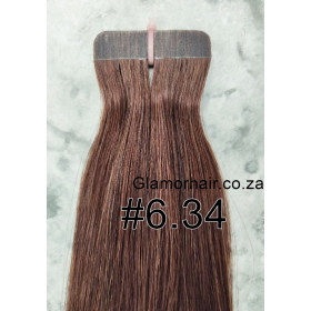 35cm *6.34 Dark chestnut blonde Tape in hair extensions 10pc European remy human hair