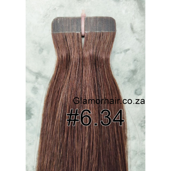 40cm *6.34 Dark chestnut blonde Tape in hair extensions 10pc European remy human hair