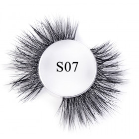 S07 natural 3d transparent root  High quality hand made strip lashes 1pair