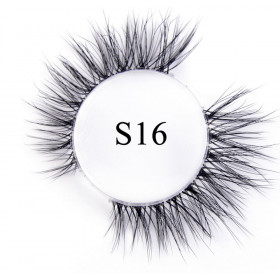 S16 natural 3d transparent root  High quality hand made strip lashes 1pair