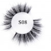 S08 natural 3d transparent root  High quality hand made strip lashes 1pair