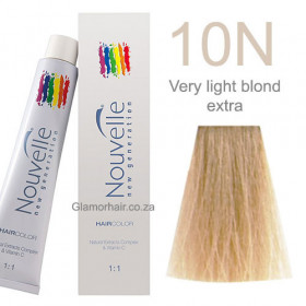 10N Very light natural blonde Nouvelle permanent tint 100ml +100ml 20vol developer