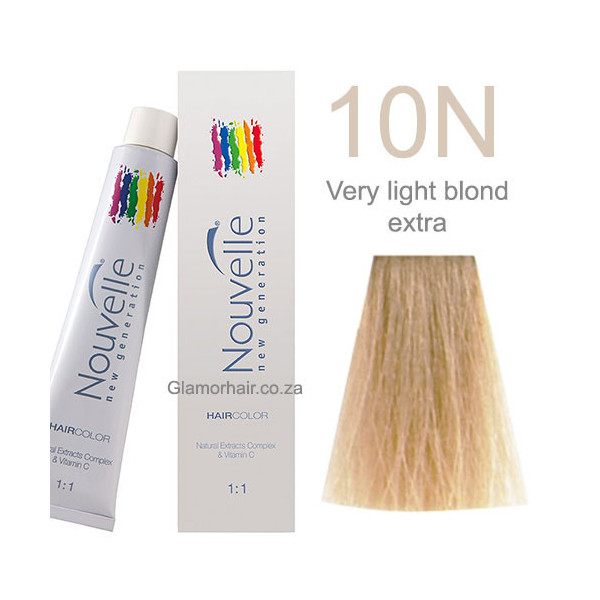 10N Very light natural blonde Nouvelle permanent tint 100ml +100ml 20vol developer