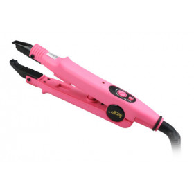 Loof hair extensions iron, short tip, pink. Adjustable temperature