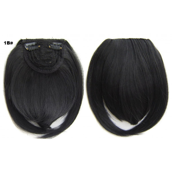 Color 1b Natrual black - Blunt cut synthetic clip on fringe by ProExtend