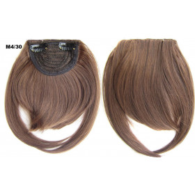 Color M4-30 light brown mix - Blunt cut synthetic clip on fringe by ProExtend