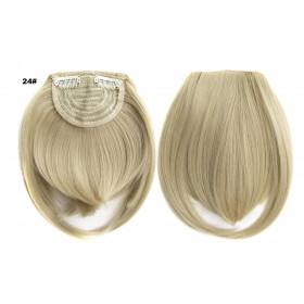 Color 24 ash blonde- Blunt cut synthetic clip on fringe by ProExtend