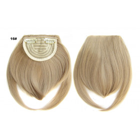 Color 16 ash medium blonde - Blunt cut synthetic clip on fringe by ProExtend