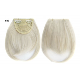 Color 60 white blonde - Blunt cut synthetic clip on fringe by ProExtend