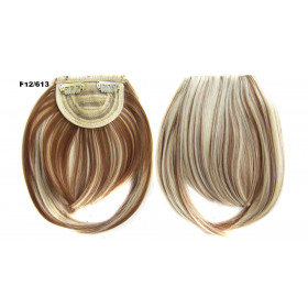 Color F12-613 Light golden brown mix - Blunt cut synthetic clip on fringe by ProExtend
