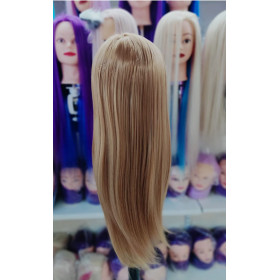 Strawberry blonde practice mannequin head, Synthetic heat resistant hair