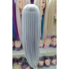 Silver grey practice mannequin head, Synthetic heat resistant hair