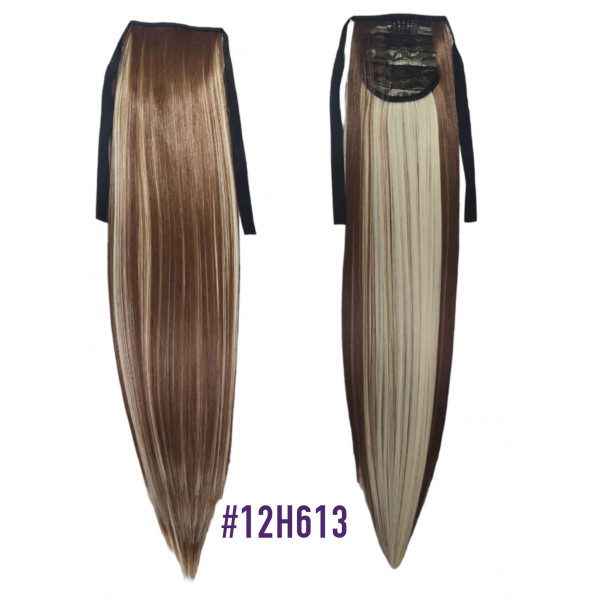 *12H613 Golden brown blonde color tie on straight ponytail 55cm by ProExtend