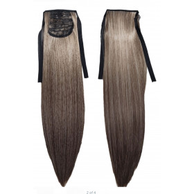 *8BM88  Ash mix blonde color tie on straight ponytail 55cm by ProExtend