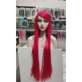 Scarlet red long fringe straight cosplay wig (113B)