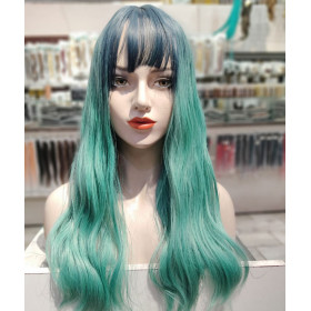 Fringe teal ombre wig by Emmor-synthetic hair (LC6160-1)