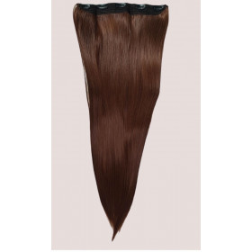 *33 mahogany brown One piece XXL, straight clip in hair extensions by proextend synthetic hair (60cm)